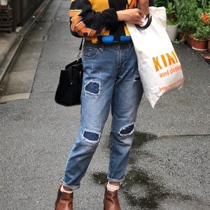 pacsun patched boyfriend jeans